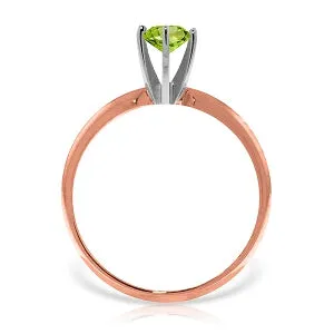 14K Solid Rose Gold Solitaire Ring Natural Peridot