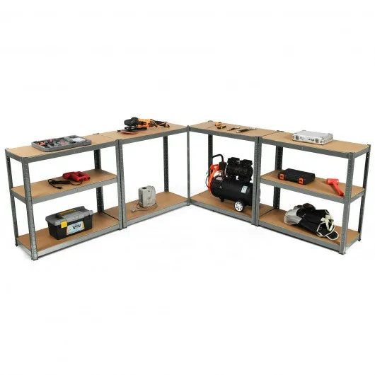 2 Pcs Storage Shelves Garage Shelving Units Tool Utility Shelves-Gray