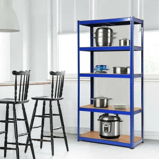 2 Pcs Storage Shelves Garage Shelving Units Tool Utility Shelves-Navy