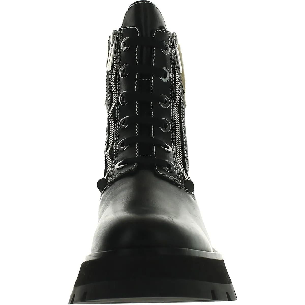 3.1 Phillip Lim Womens Kate Leather Sheepskin Combat & Lace-up Boots