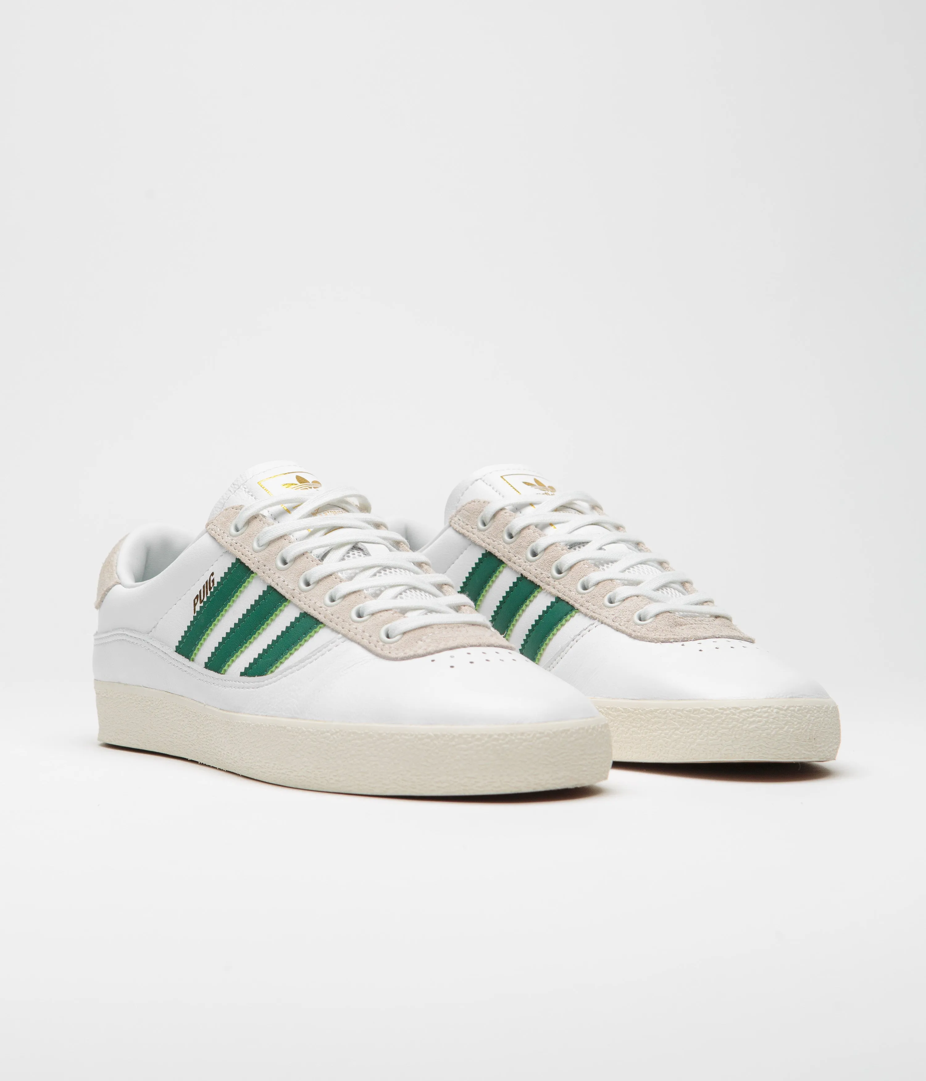 Adidas Puig Indoor Shoes - FTWR White / Dark Green / Cream White