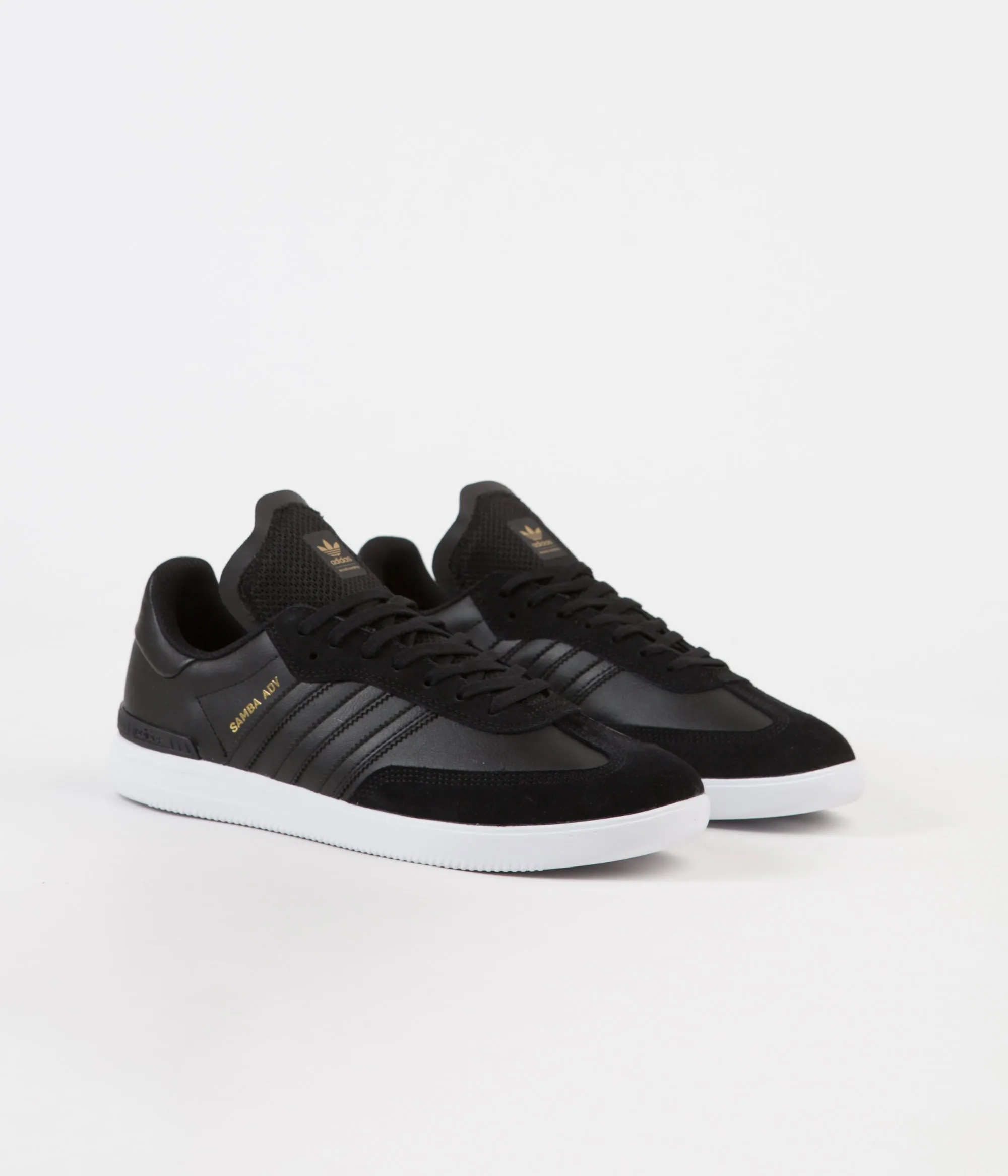 Adidas Samba ADV Shoes - Core Black / White / Gold Metallic