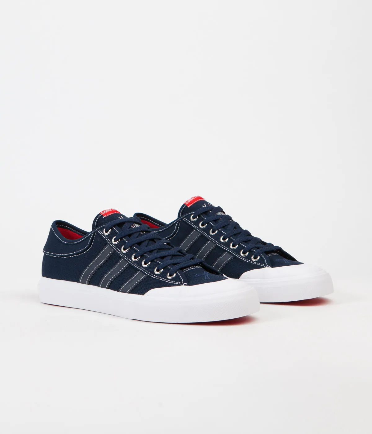 Adidas x Bonethrower Matchcourt Shoes - Collegiate Navy / White / Red