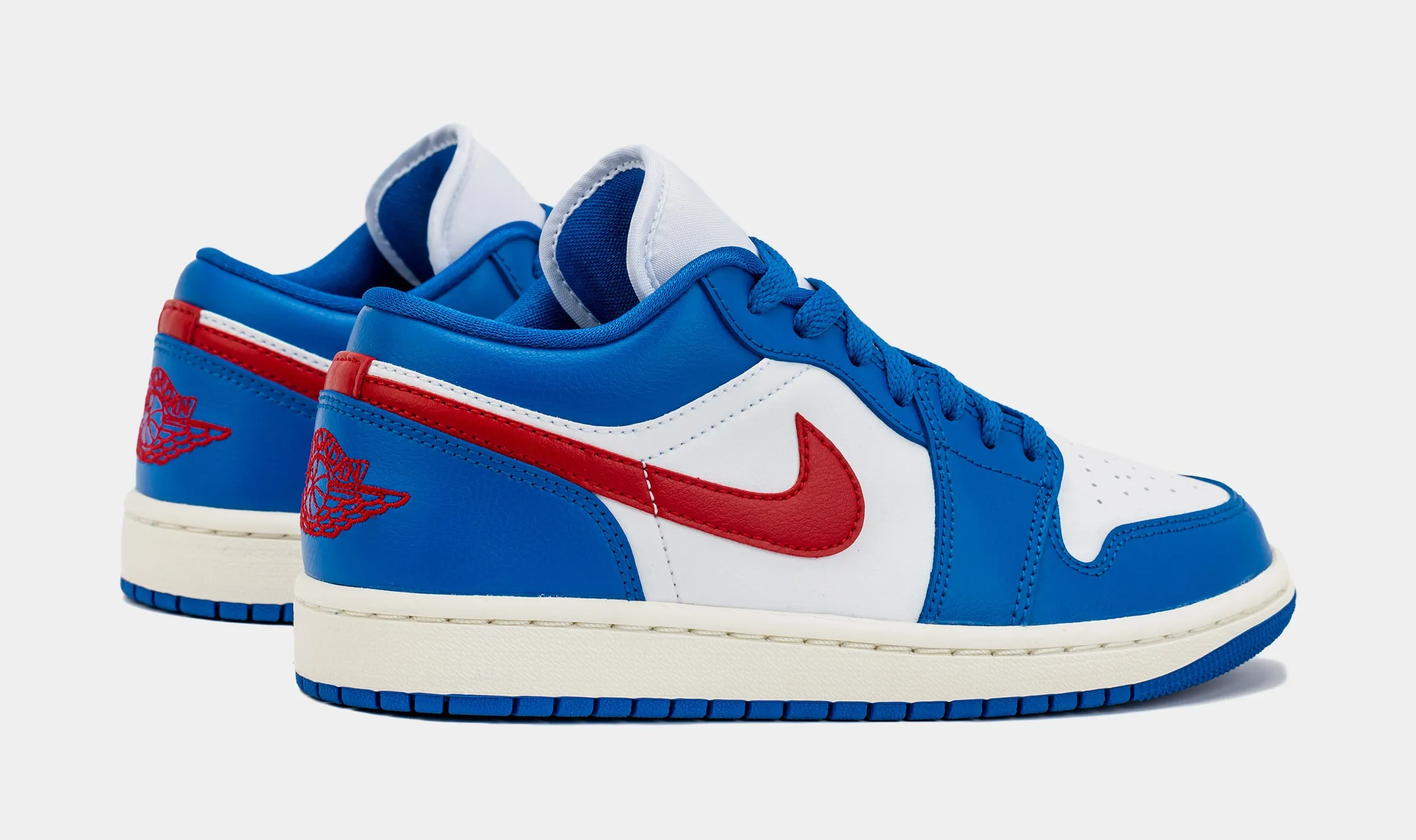 Air Jordan 1 Retro Low Sport Blue Womens Lifestyle Shoes (Blue/Red)