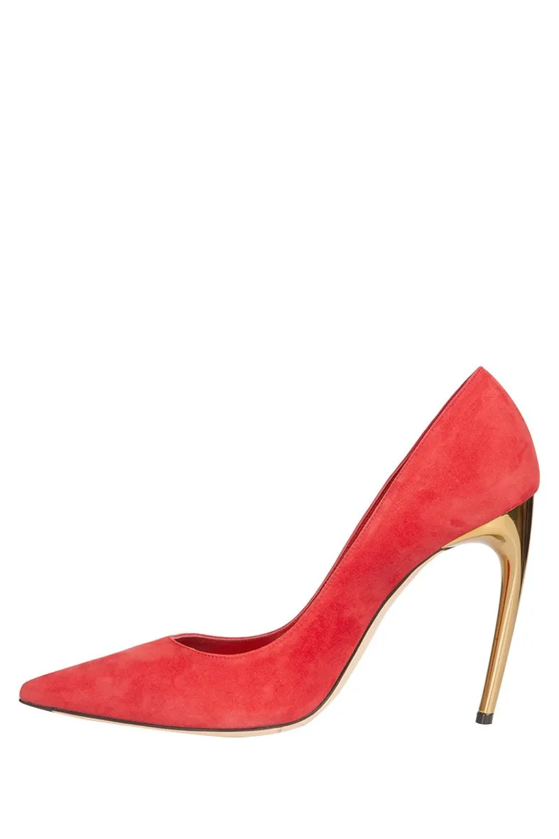 Alexander McQueen Suede Horn Heel Stilettos