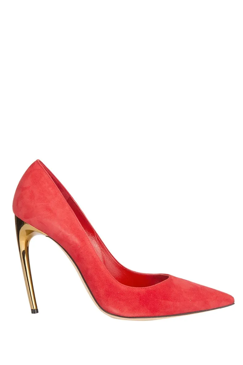 Alexander McQueen Suede Horn Heel Stilettos