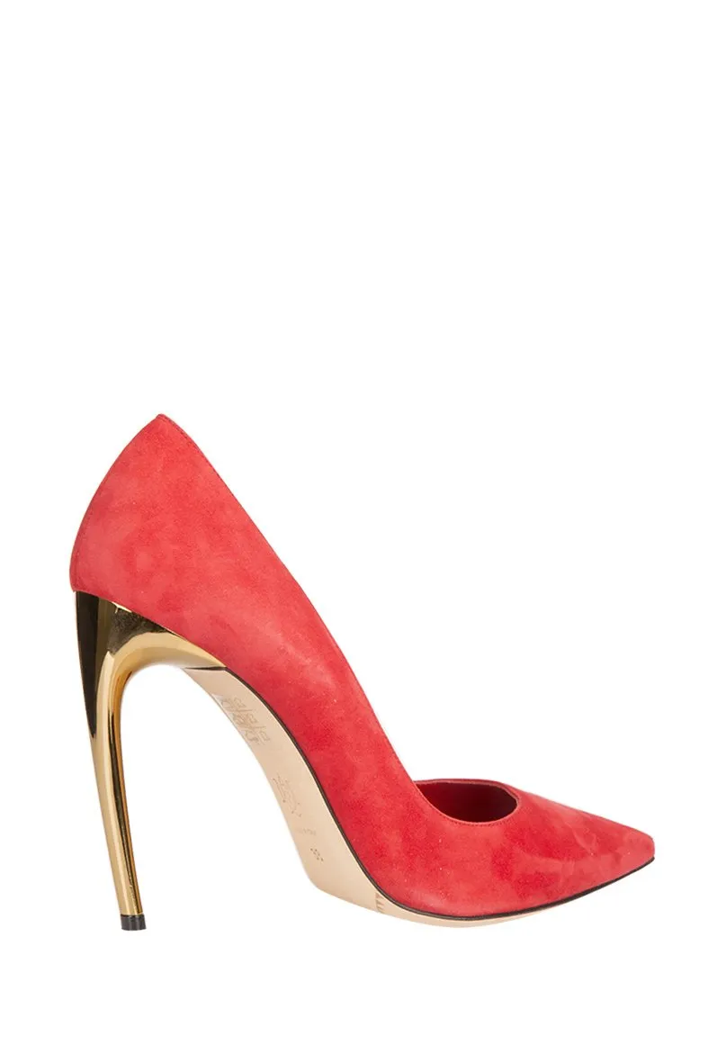 Alexander McQueen Suede Horn Heel Stilettos