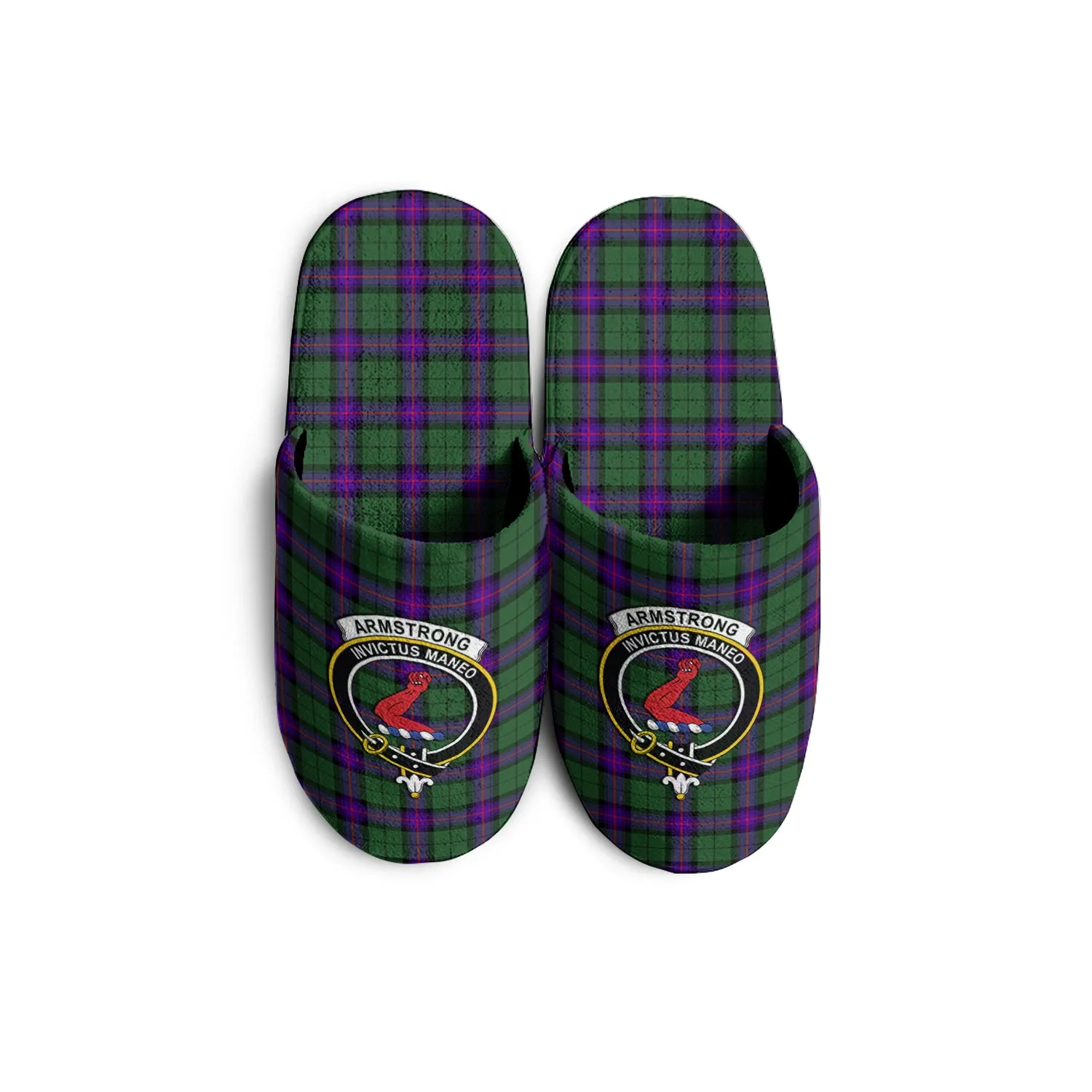 Armstrong Modern Tartan Home Slippers with Family Crest