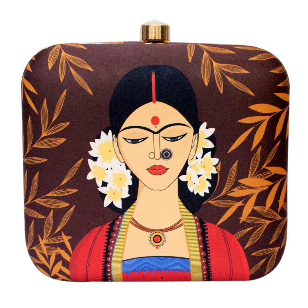 Artklim The Portrait of Indian Women Printed Clutch