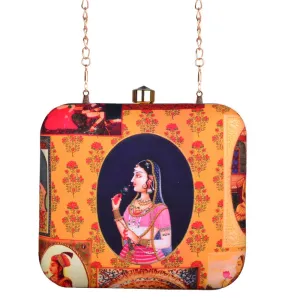 Artklim Women's Mughal Print Clutch (Multicolor)