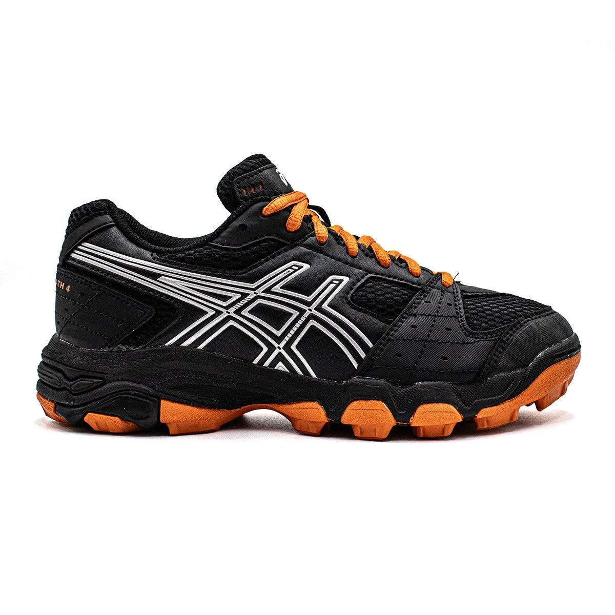 Asics Gelblackheath 4 Hockey Sport Shoes Leather Black Colour For Kids