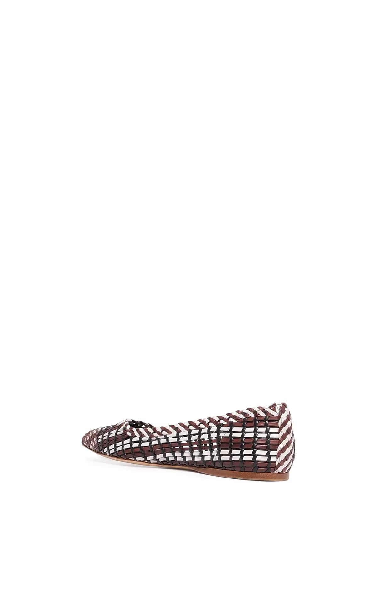 Aurora Braided Flat Shoe in Chocolate Multi Leather