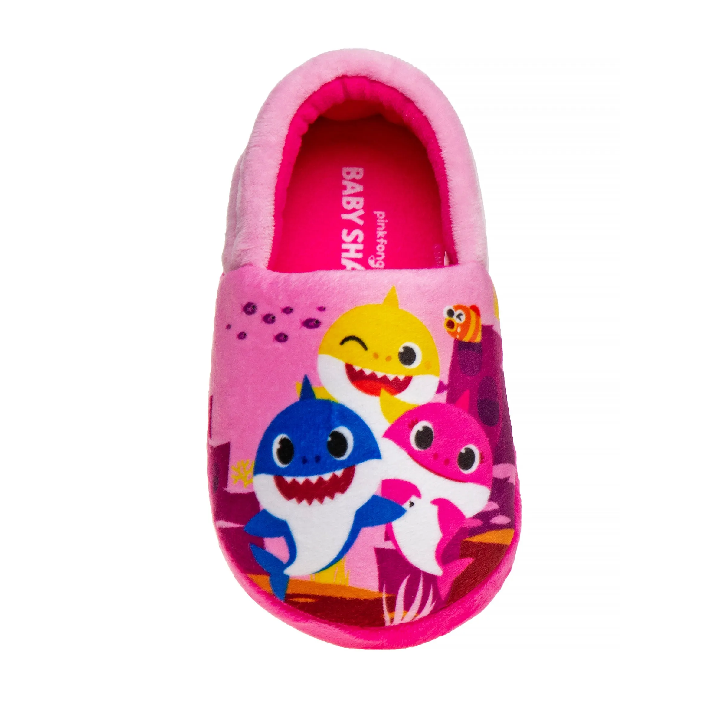 Baby Shark Girls Slip On Slippers Pink