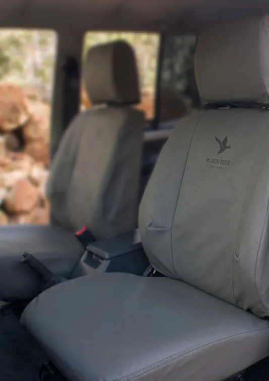 Black Duck Canvas Seat Covers Suits Nissan X-Trail T32 6/2014-2022 Grey