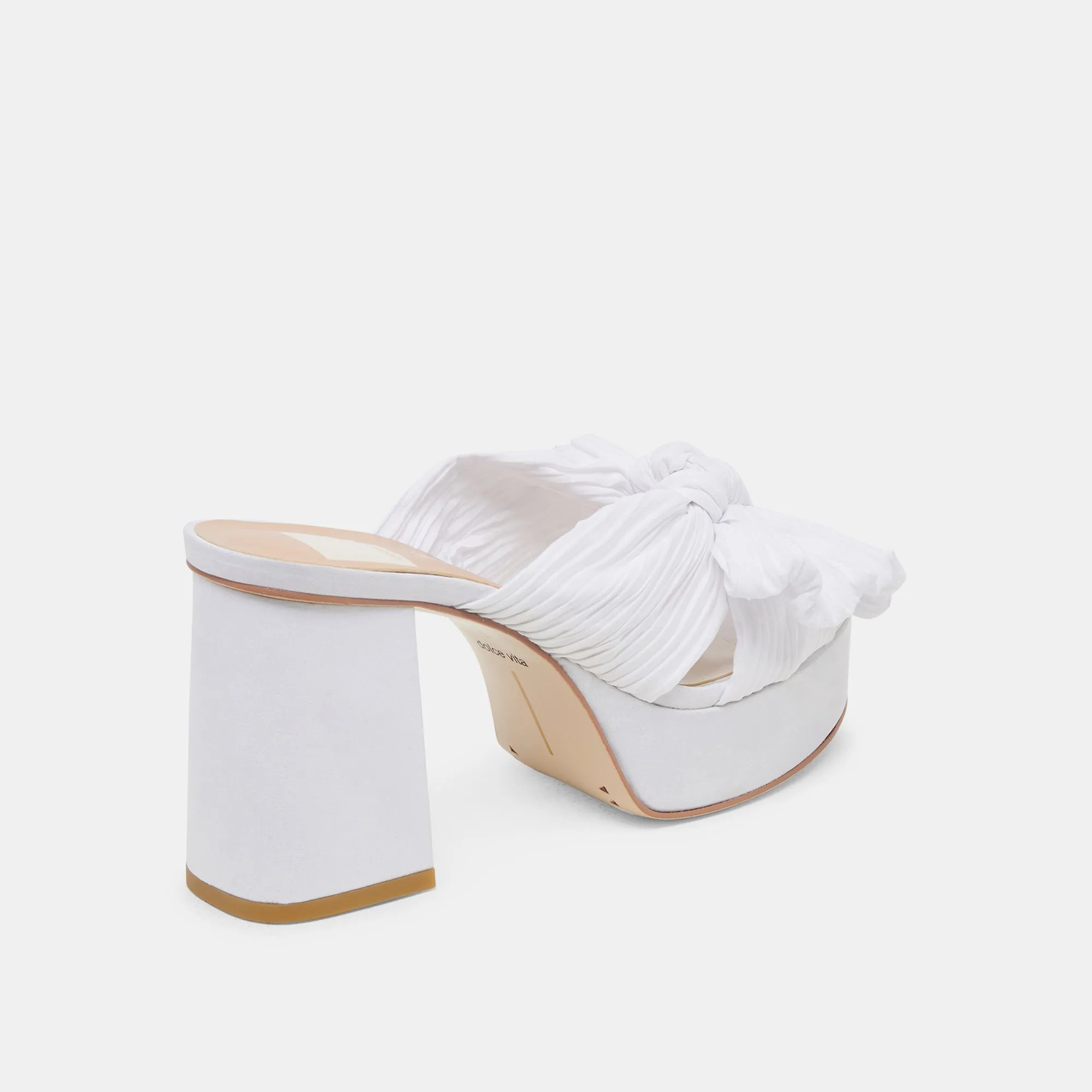 BLARE HEELS WHITE SATIN