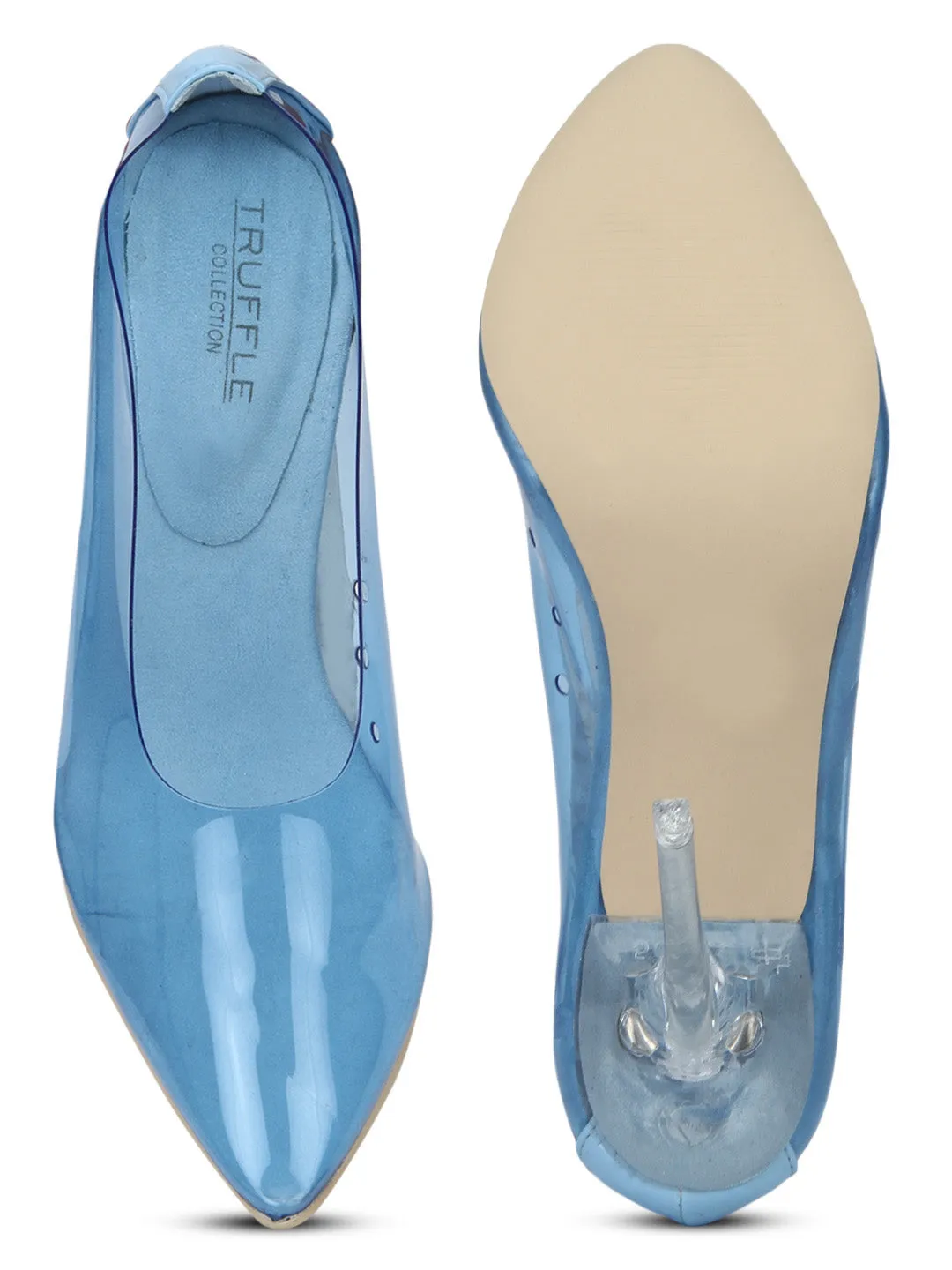 Blue Perspex Pump Stilettos