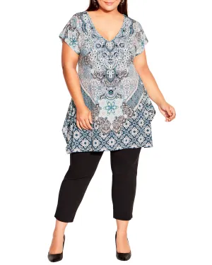 Bonnie Bling Tunic | Azure Blue / Taupe