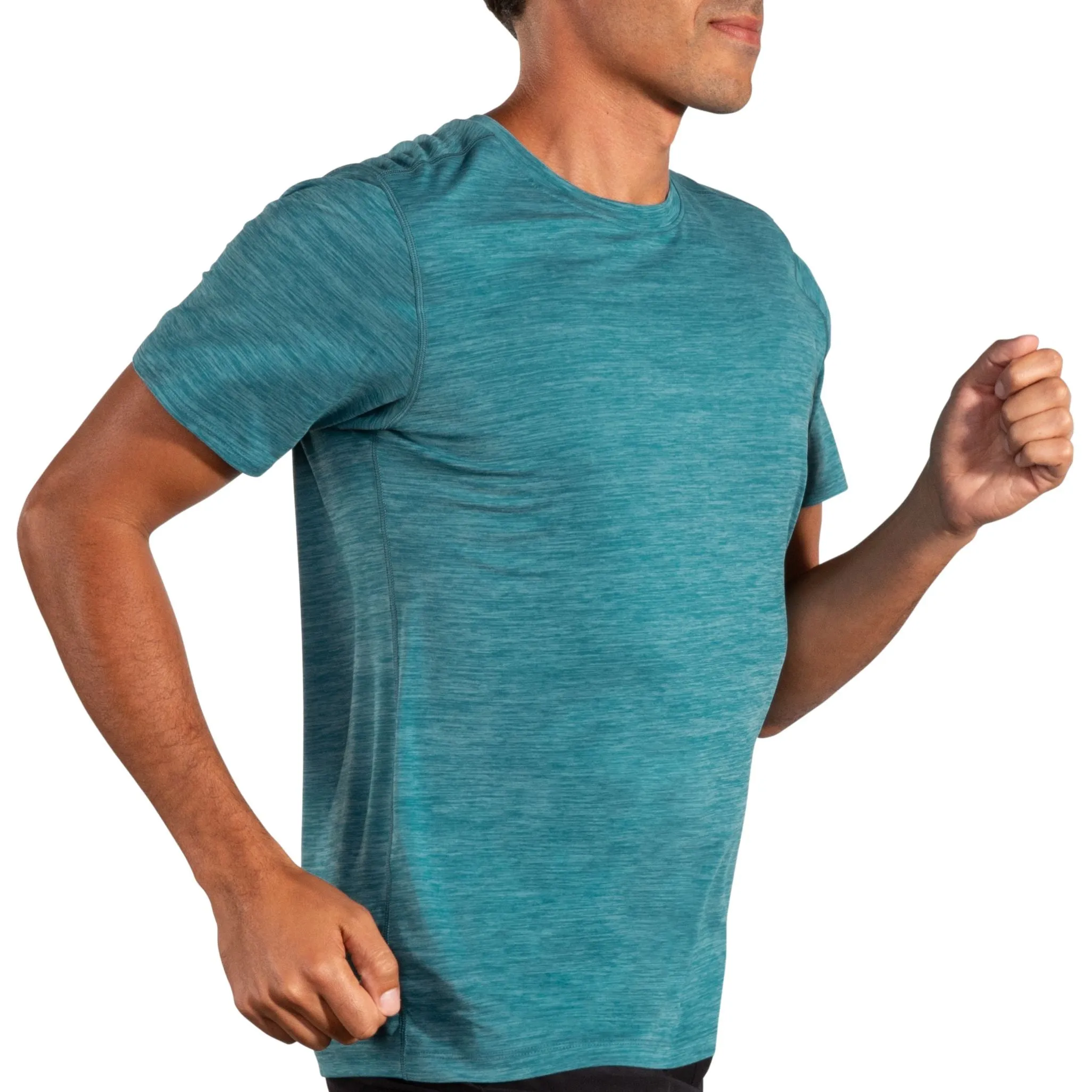 Brooks | Luxe Short Sleeve | Men's | Heather Storm Blue