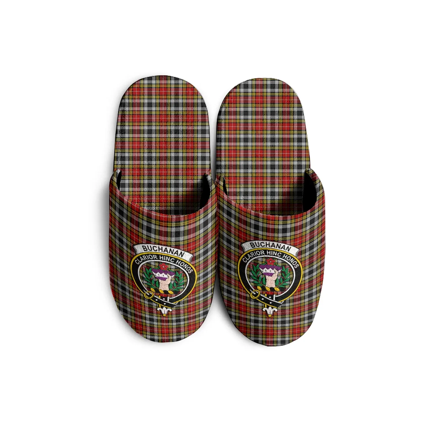 Buchanan Old Dress Tartan Home Slippers with Family Crest