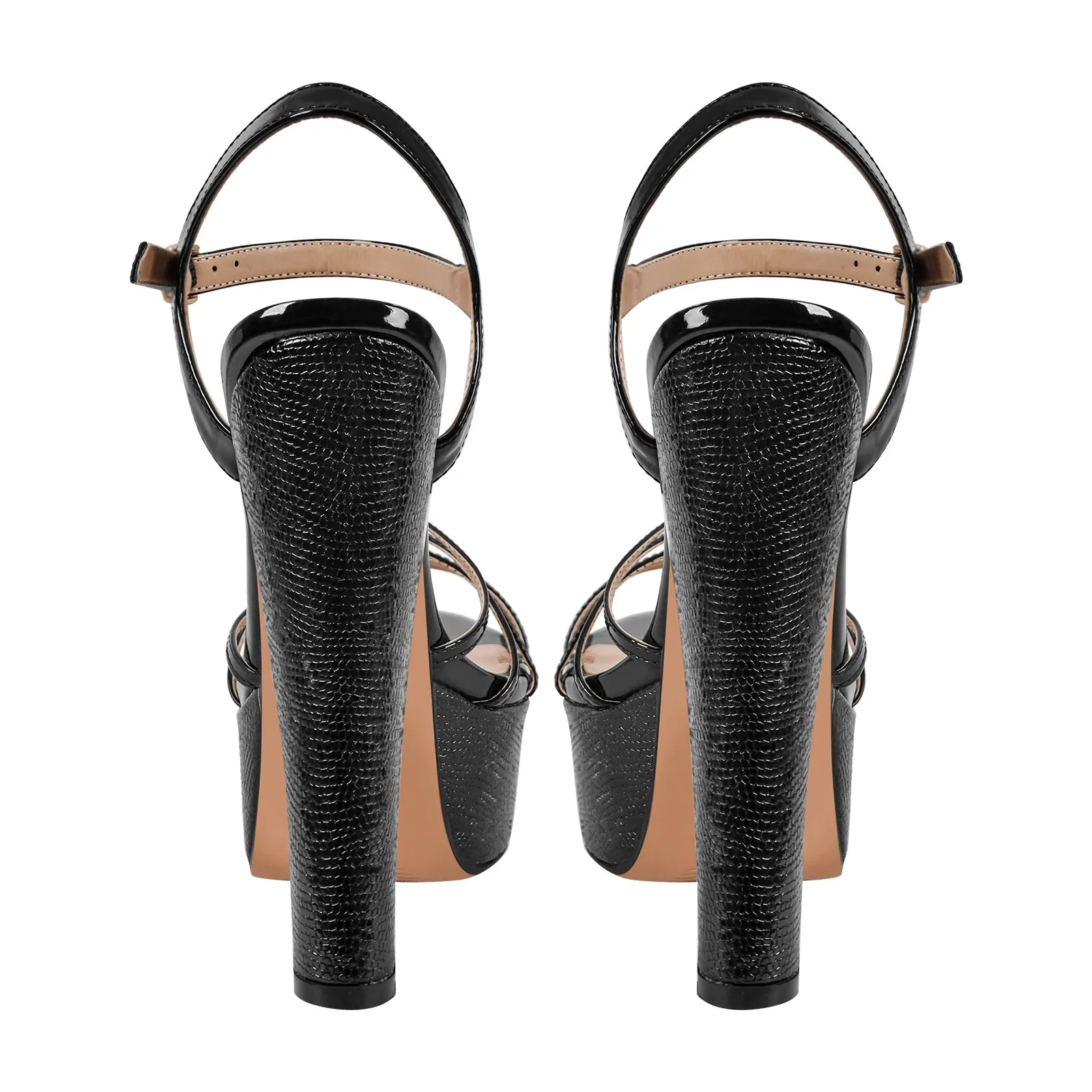 Buckle Strap Platform Chunky High Heels Sandals