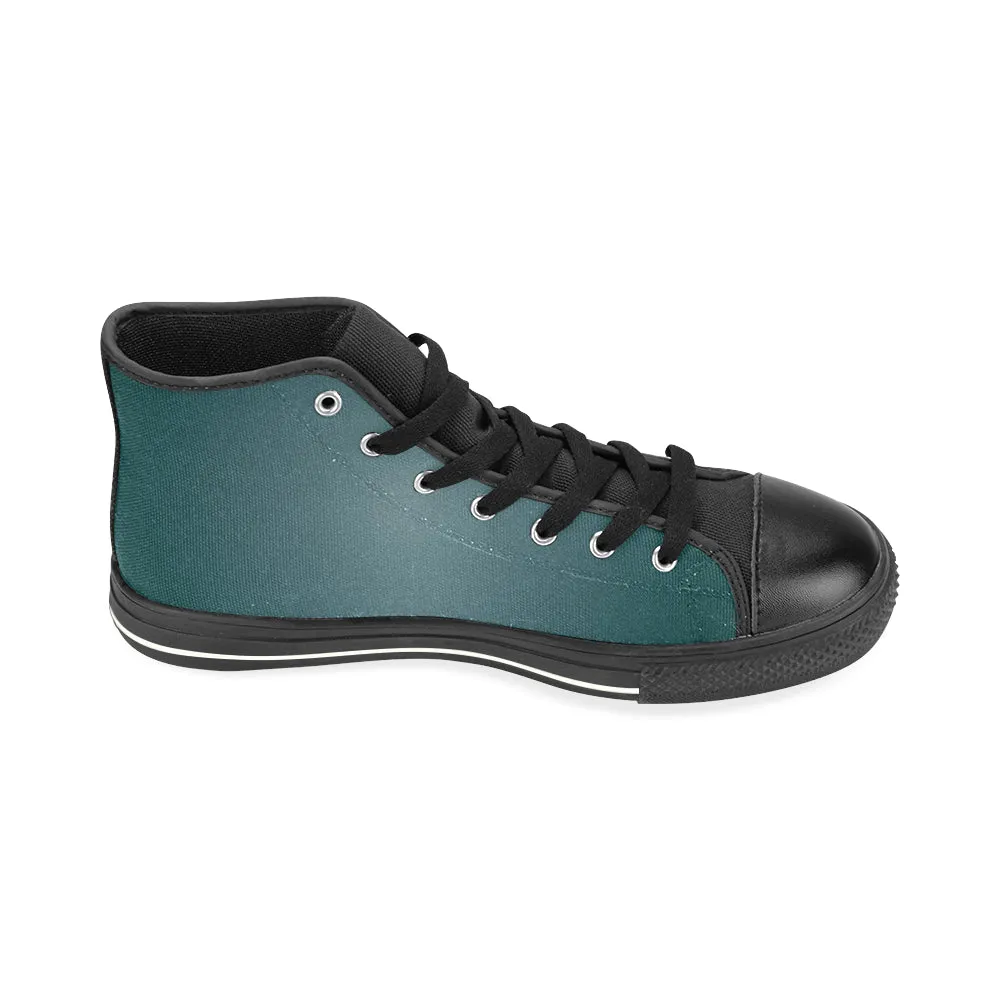 Buy Women Big Size Teal Solids Print Canvas High Top Shoes at TFS