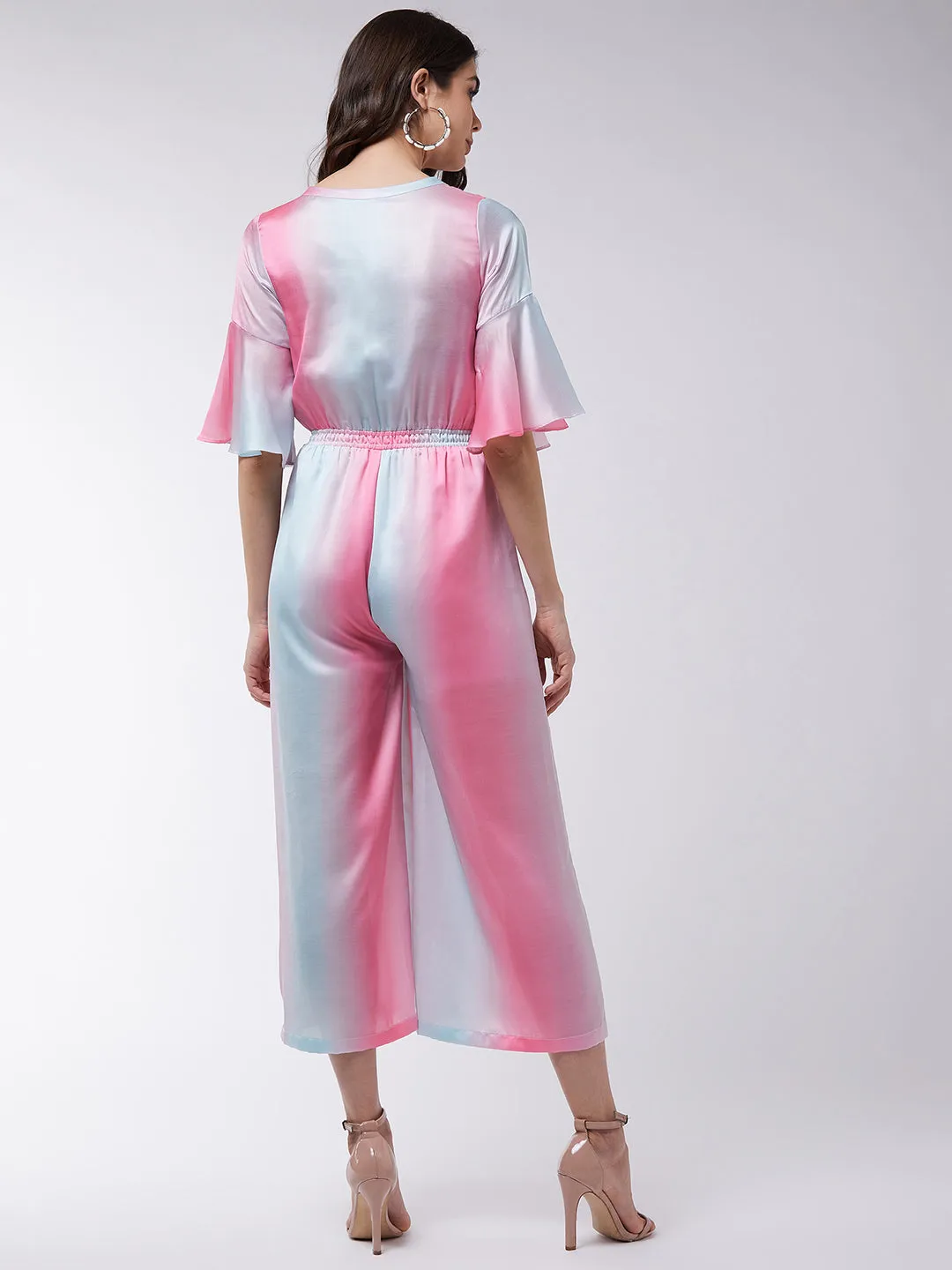 Candy Inspired Digital Printed Jumpsuit With Front Drawstring Waistline