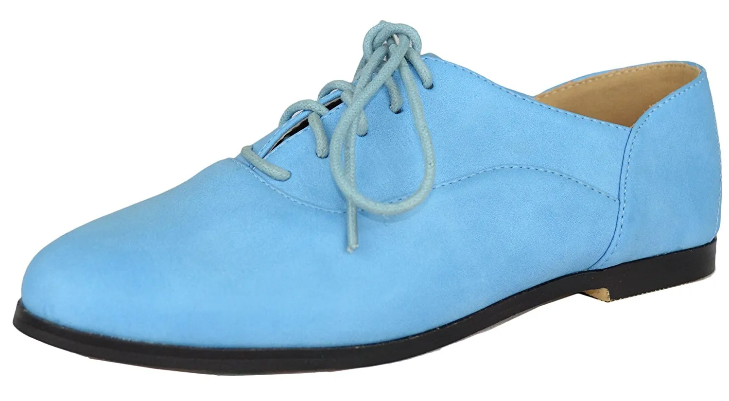 Chase & Chloe Dana-1 Women's Flat Heel Pointed Toe Lace Up Oxford