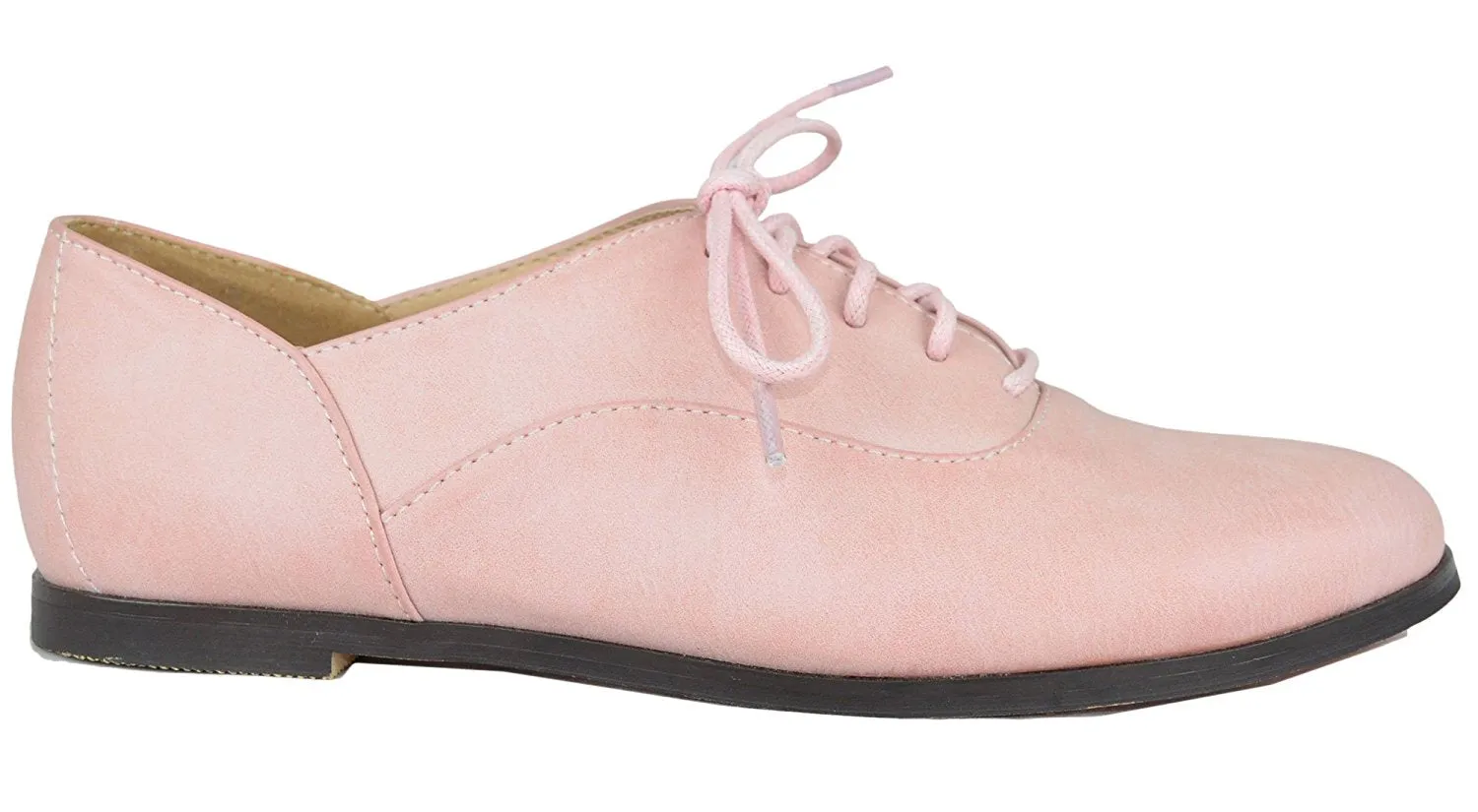 Chase & Chloe Dana-1 Women's Flat Heel Pointed Toe Lace Up Oxford