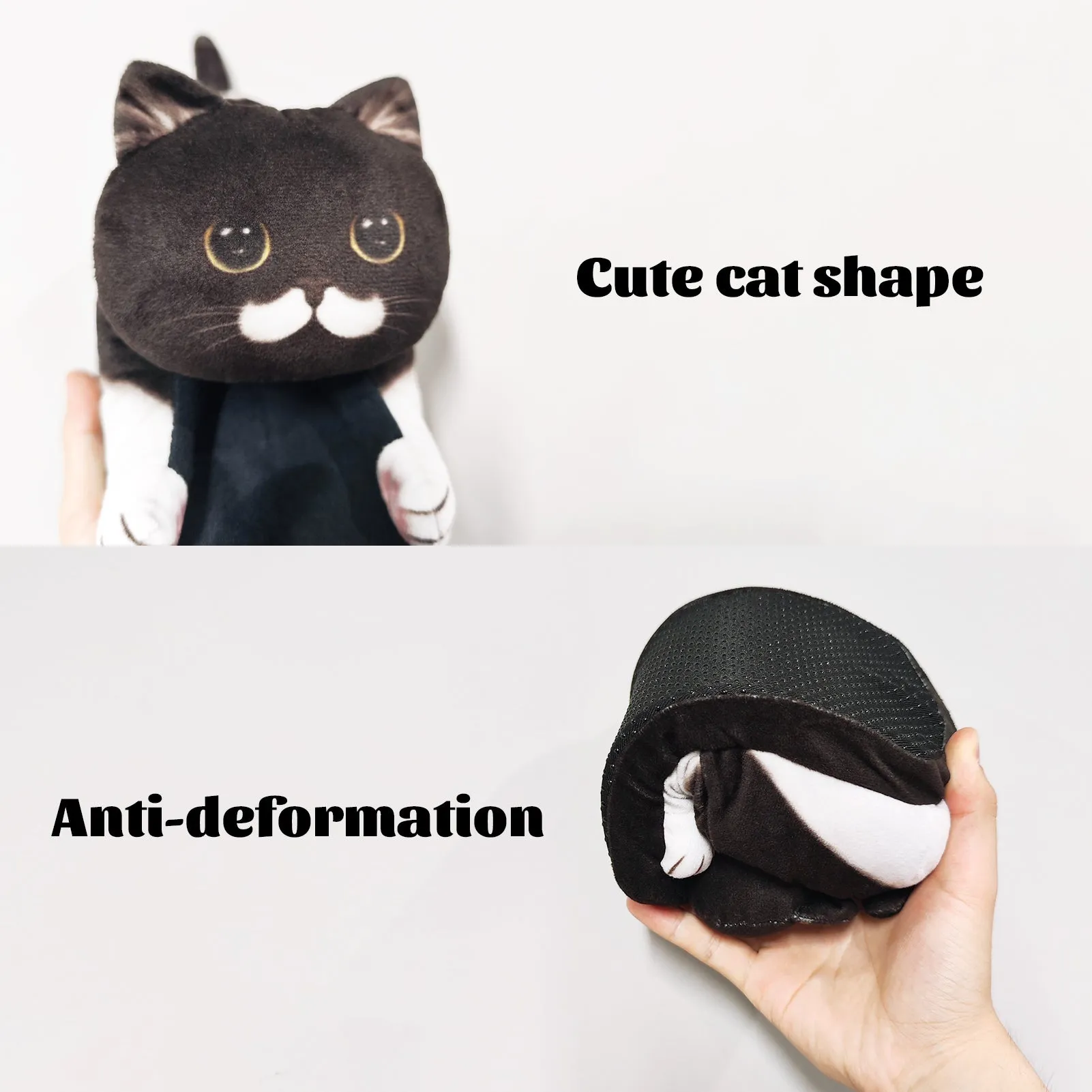 Children's black cat slippers, one size