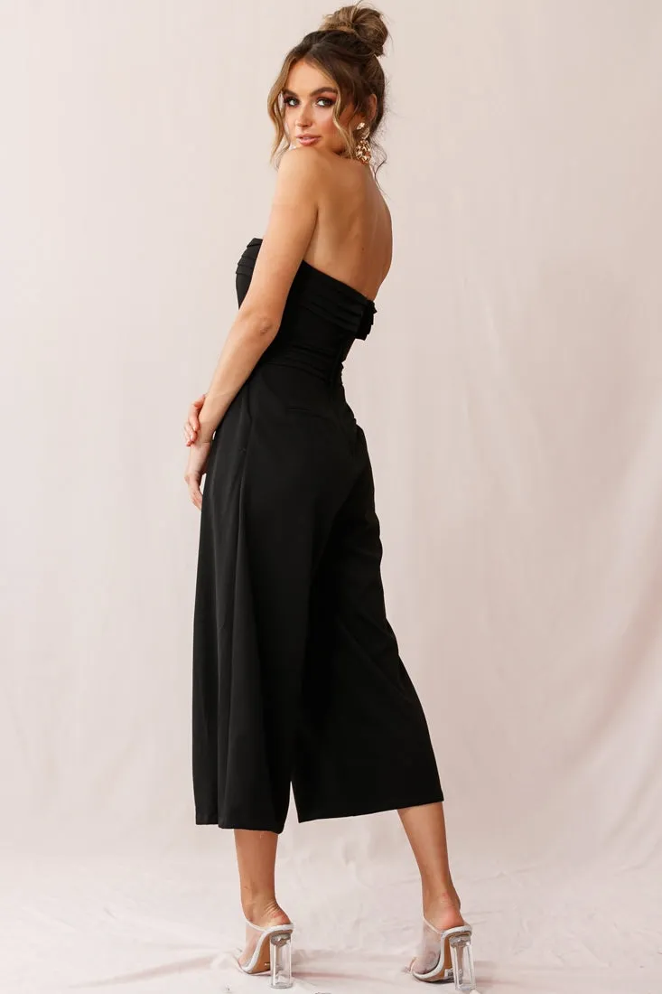 Chosen Strapless Wide Leg Jumpsuit Black