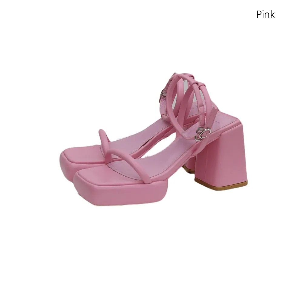 Chunky Slingback Platform Sandals BM3