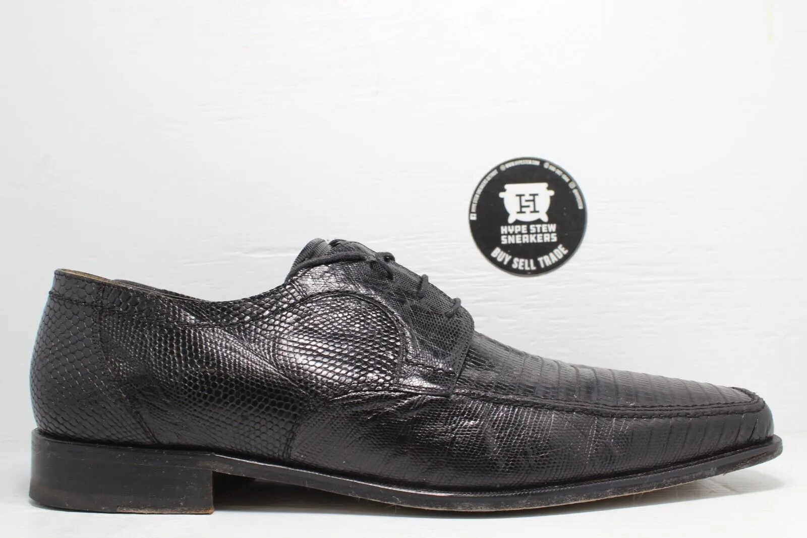 City Slickers Genuine Lizard Oxford Black Men's Size 13