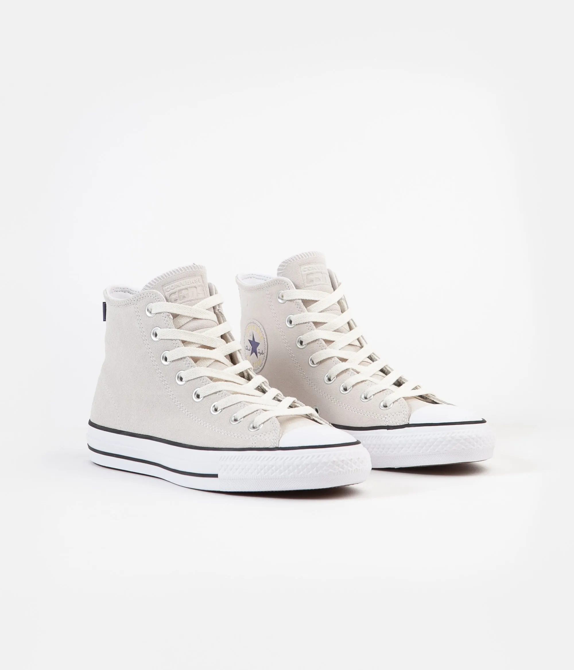 Converse CTAS Pro Hi Suede Shoes - Vintage White / White / Black