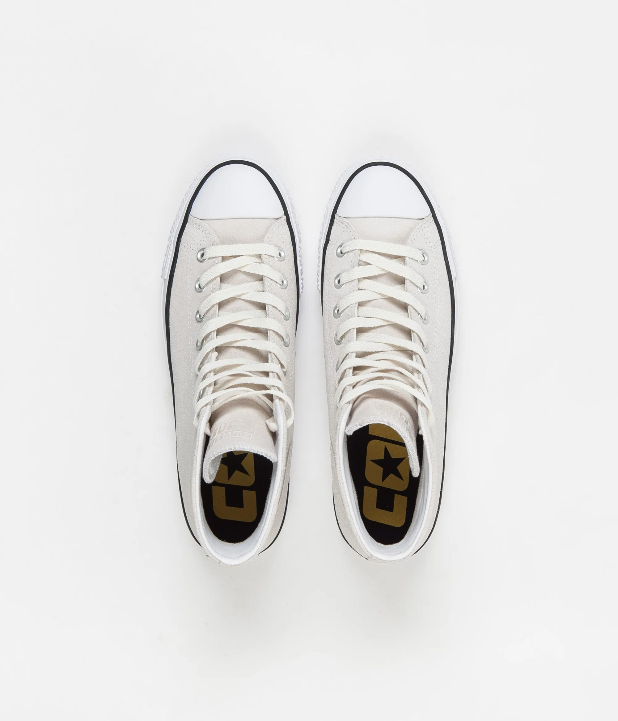 Converse CTAS Pro Hi Suede Shoes - Vintage White / White / Black