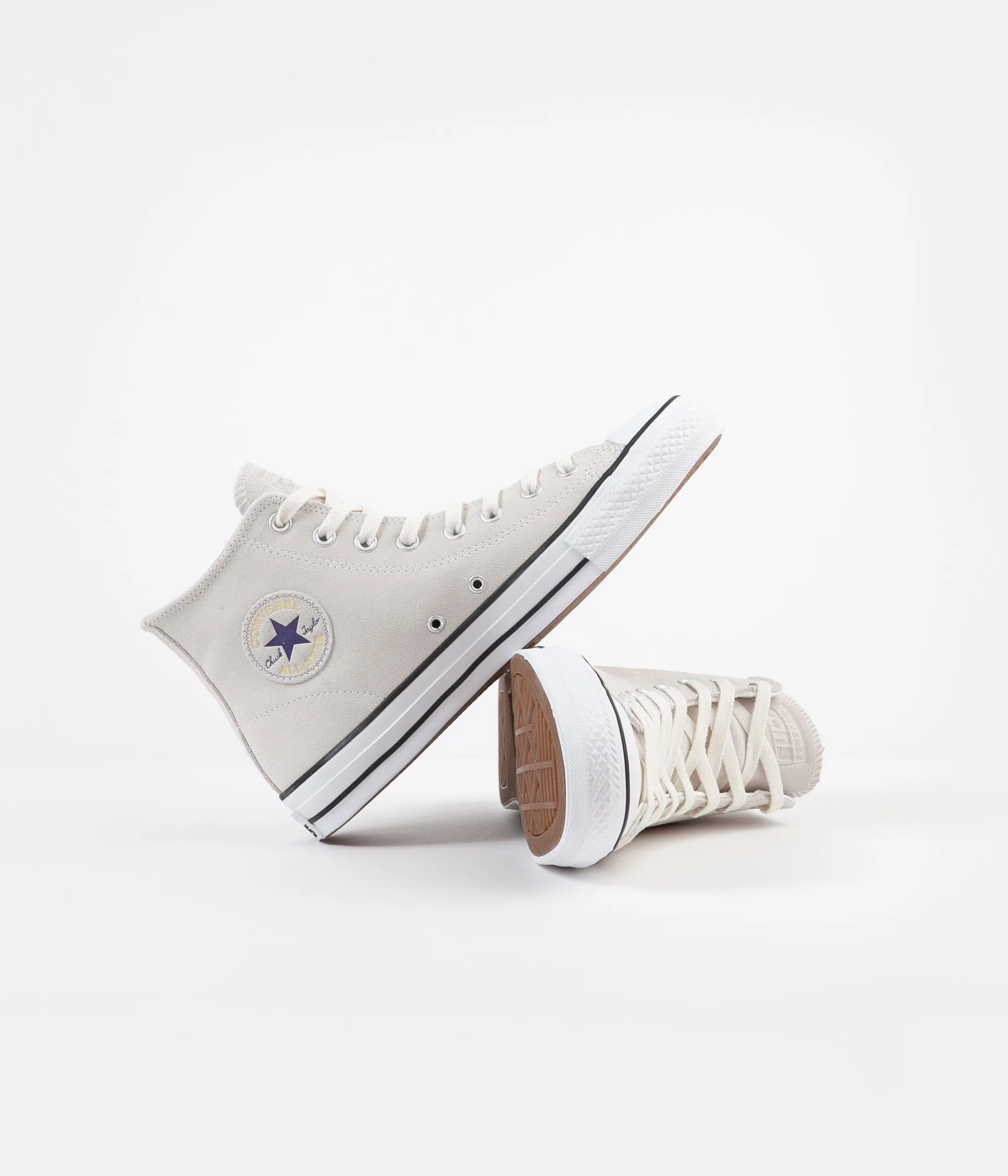 Converse CTAS Pro Hi Suede Shoes - Vintage White / White / Black