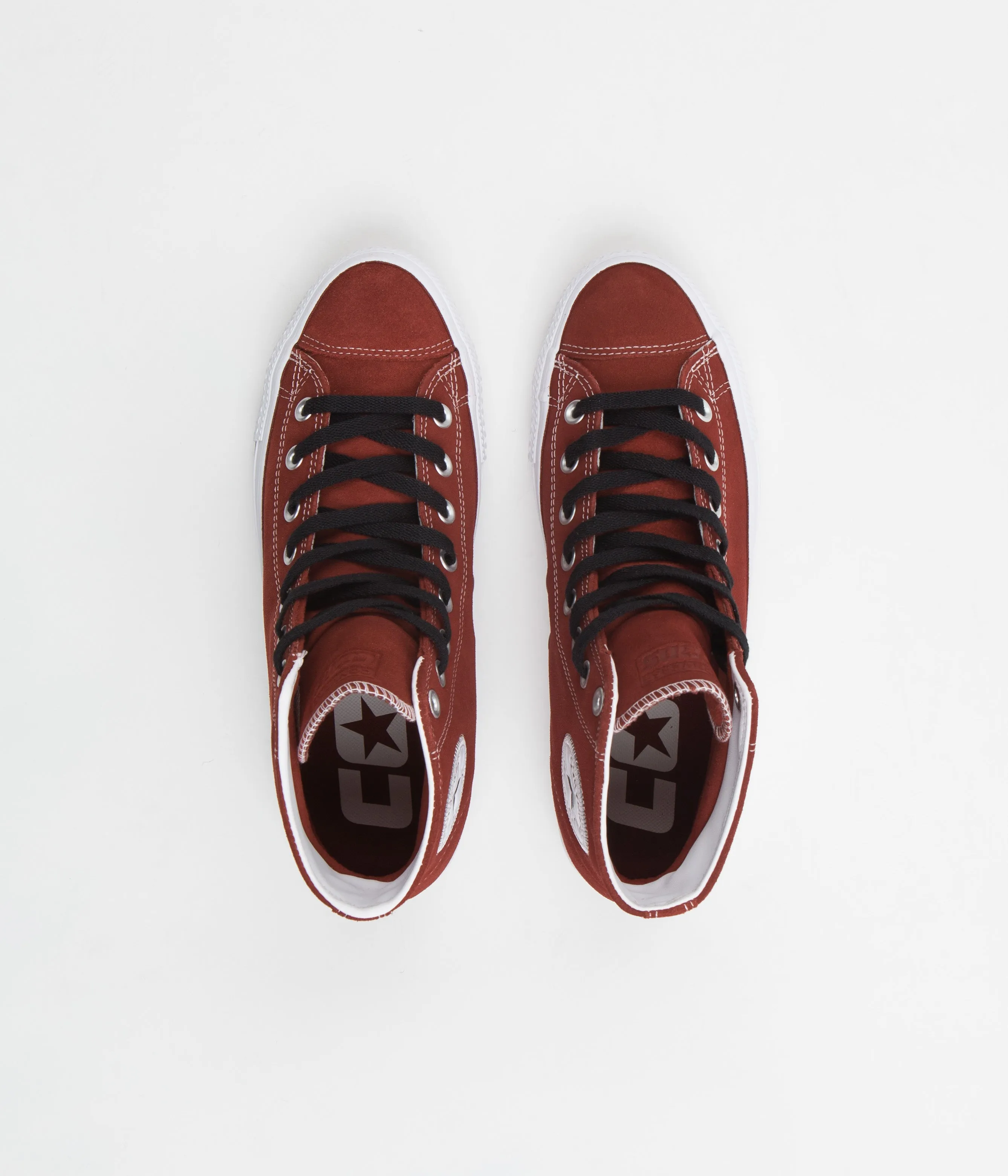 Converse CTAS Pro Suede Hi Shoes - Dark Terracotta / Black / White