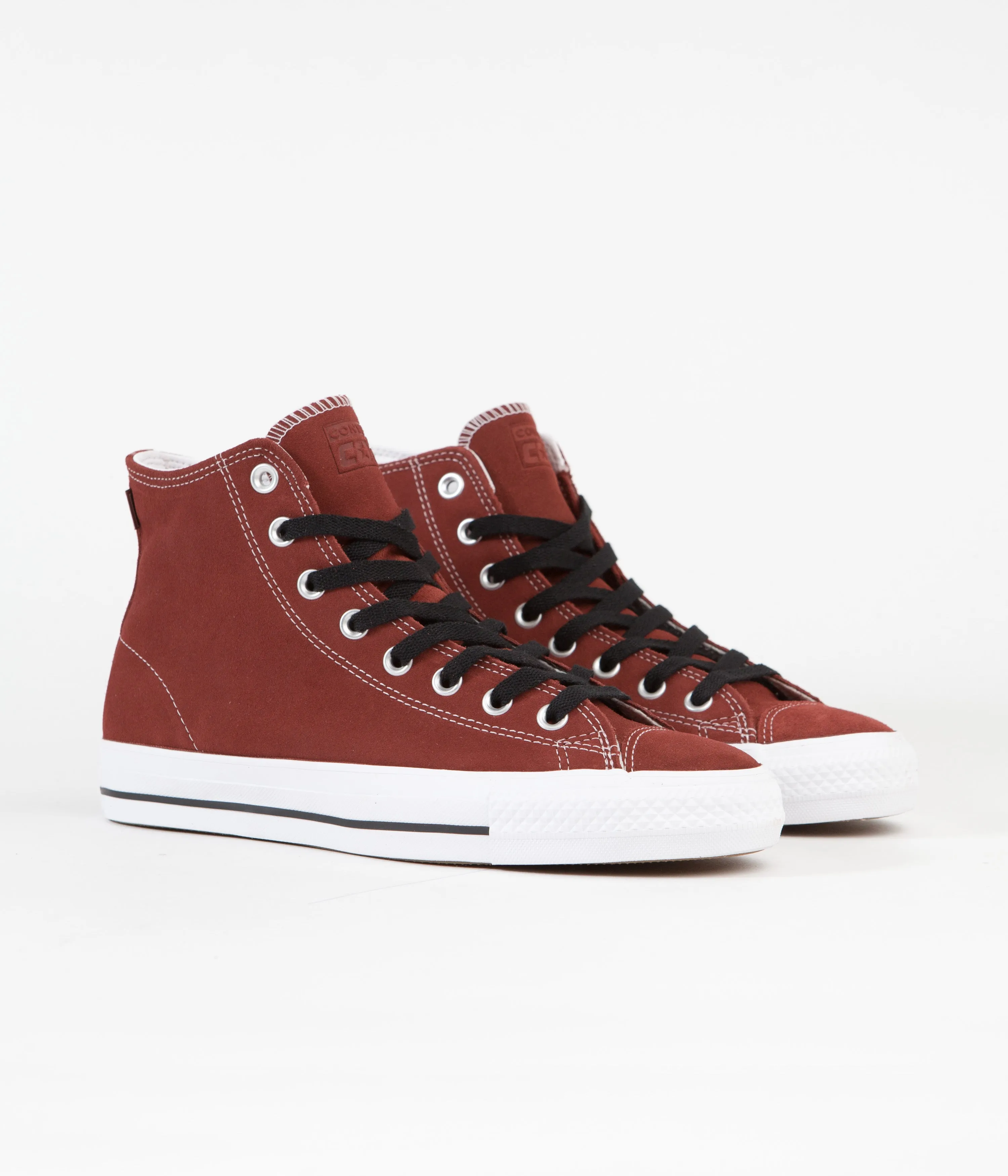 Converse CTAS Pro Suede Hi Shoes - Dark Terracotta / Black / White