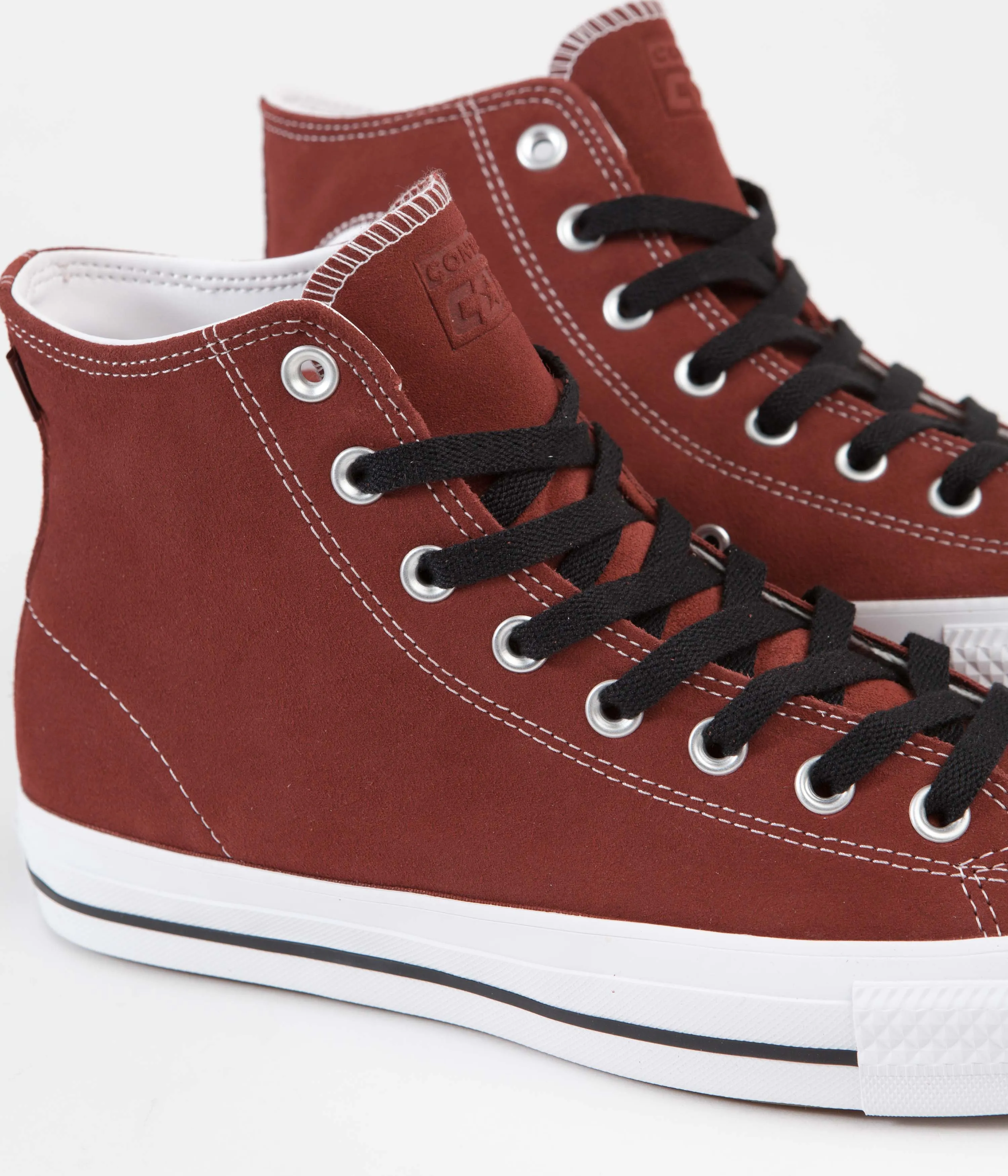 Converse CTAS Pro Suede Hi Shoes - Dark Terracotta / Black / White