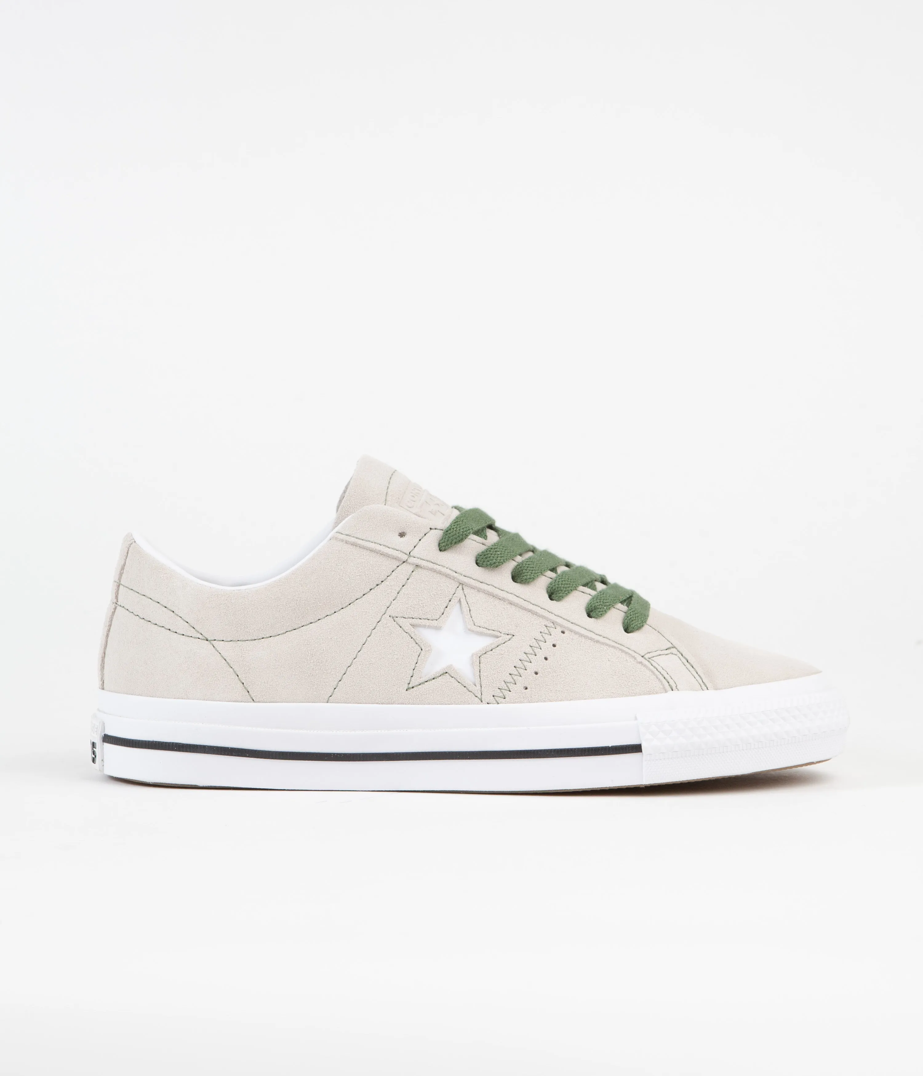 Converse One Star Pro Suede Ox Shoes - Desert Sand / Treeline / White