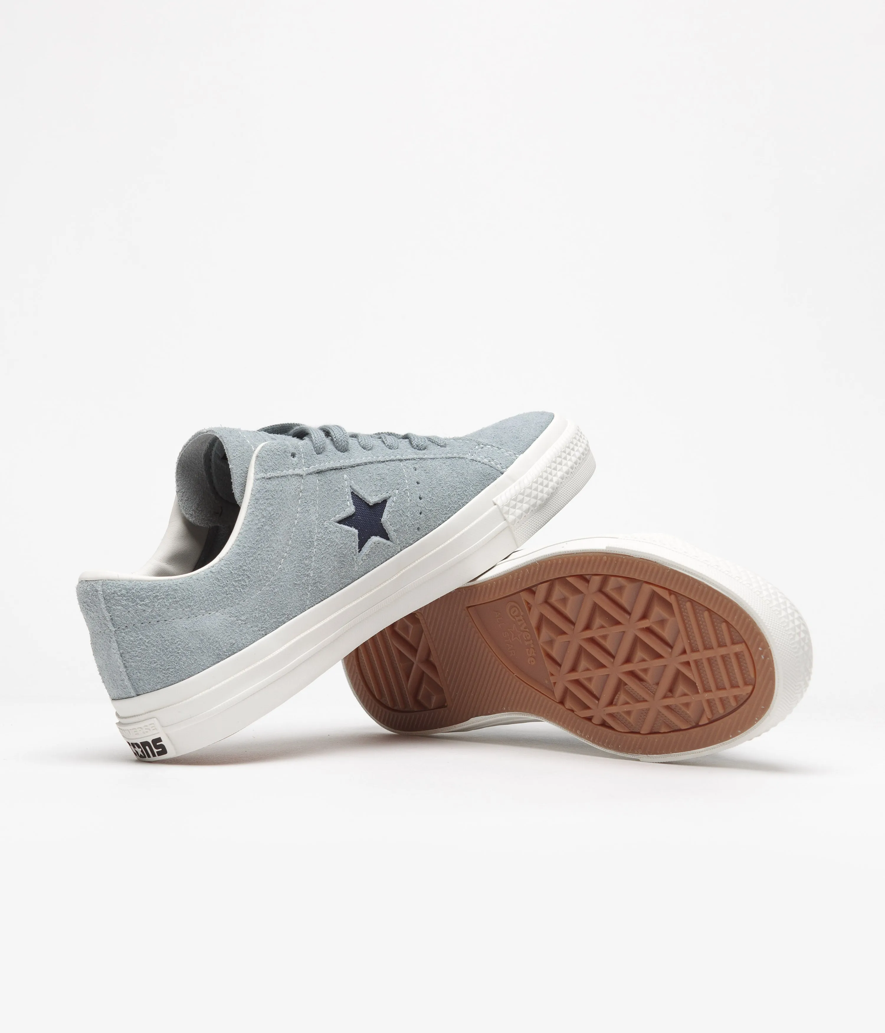 Converse One Star Pro Vintage Suede Ox Shoes - Tidepool Grey / Navy / Egret