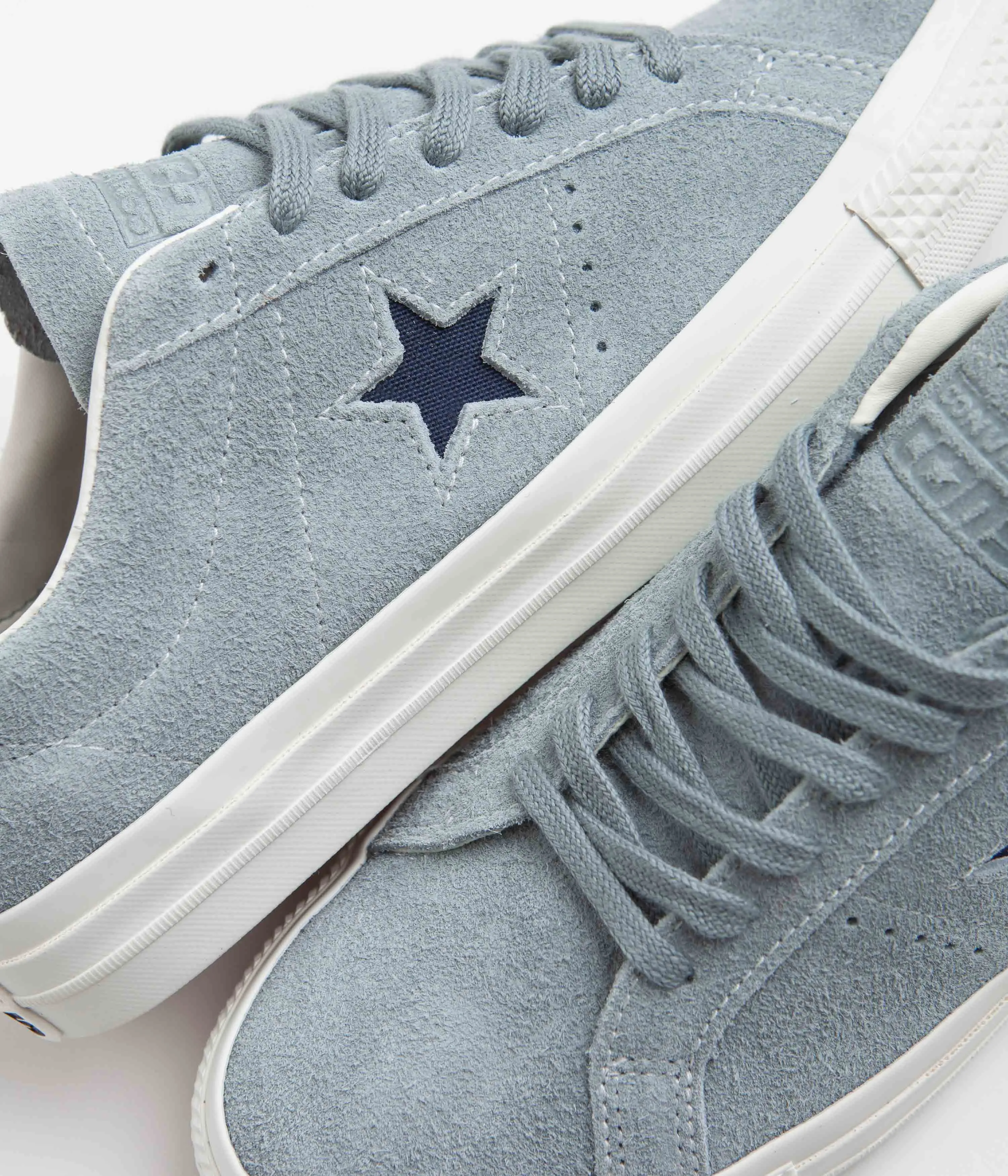 Converse One Star Pro Vintage Suede Ox Shoes - Tidepool Grey / Navy / Egret