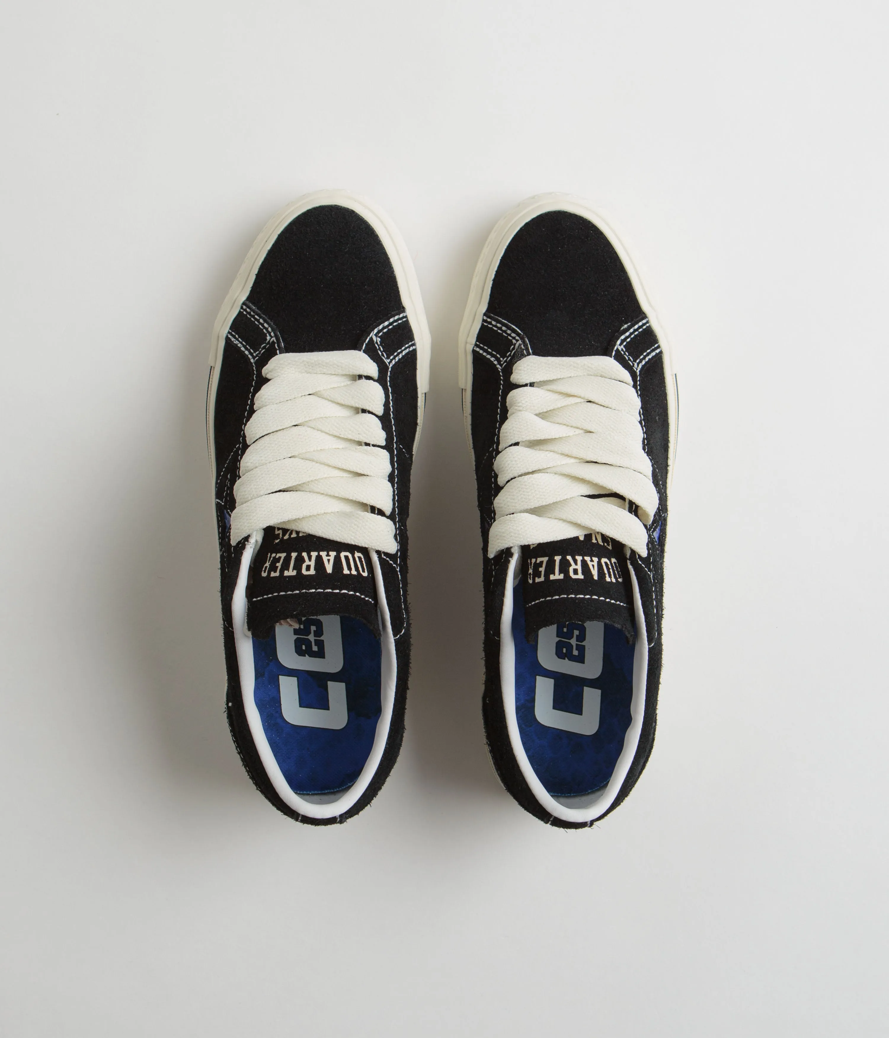 Converse x Quartersnacks One Star Pro Ox Shoes - Black / Egret / Hyper Blue