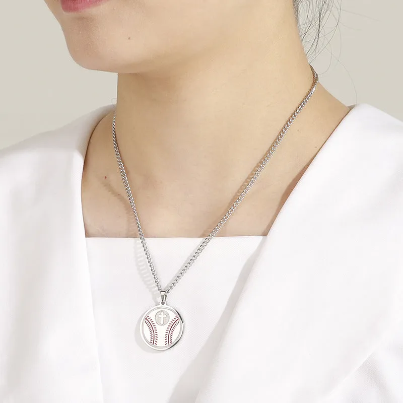 Cross Round Sign Pendant Necklace