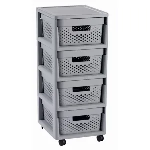 Curver Infinity 4x 11L Storage Unit with Basket Drawers, with Wheels, Plastic