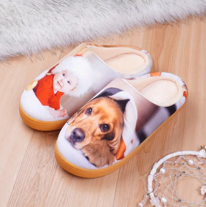 Custom Photo Slippers - Personalized Slippers Gift - Home Shoes for your Company, Event or Wedding - Custom Slides Design Your Own Flipflops