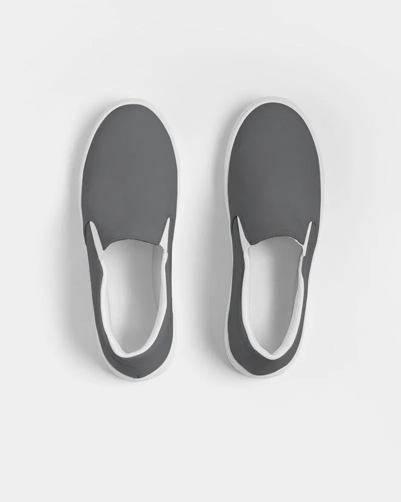 Dark Gray Slip-On Canvas Sneakers | Women's | Dark Pale Gray | C0M0Y0K80