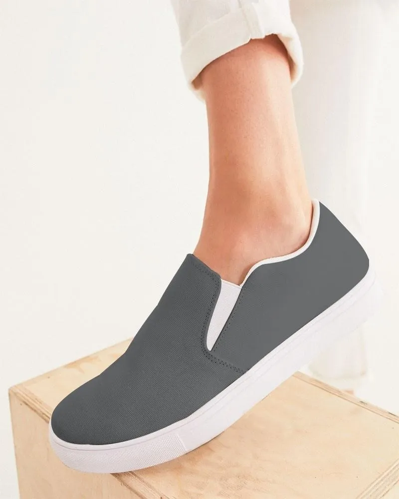 Dark Gray Slip-On Canvas Sneakers | Women's | Dark Pale Gray | C0M0Y0K80