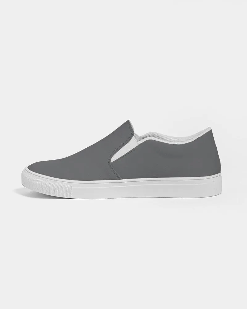 Dark Gray Slip-On Canvas Sneakers | Women's | Dark Pale Gray | C0M0Y0K80