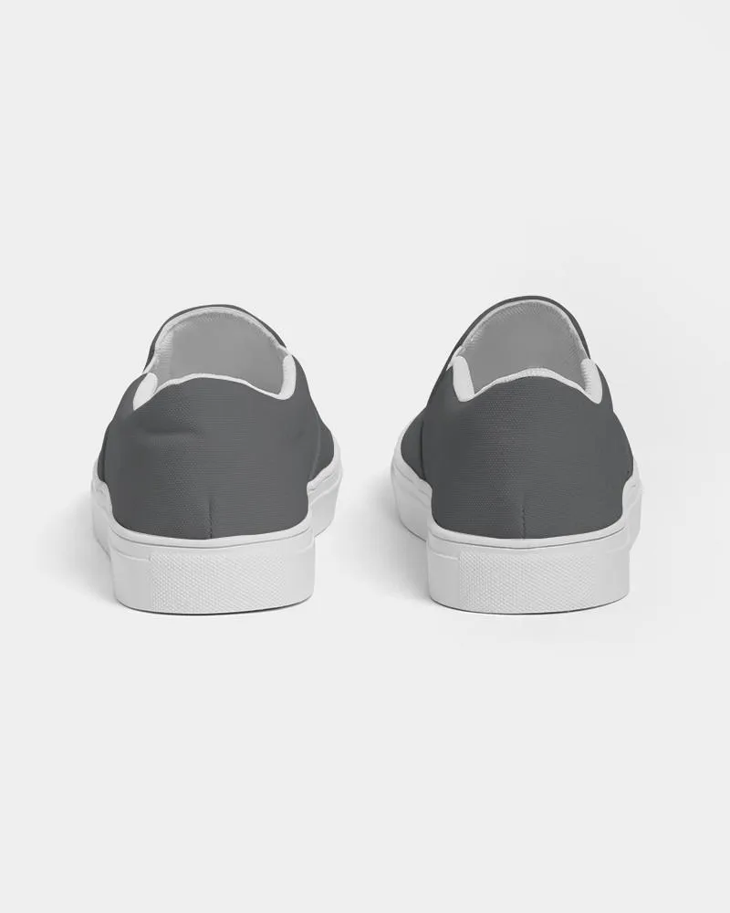 Dark Gray Slip-On Canvas Sneakers | Women's | Dark Pale Gray | C0M0Y0K80