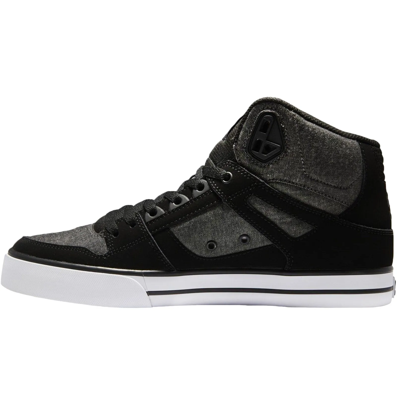 DC Shoes Mens Pure High Top Skateboarding Trainers - Black/Grey